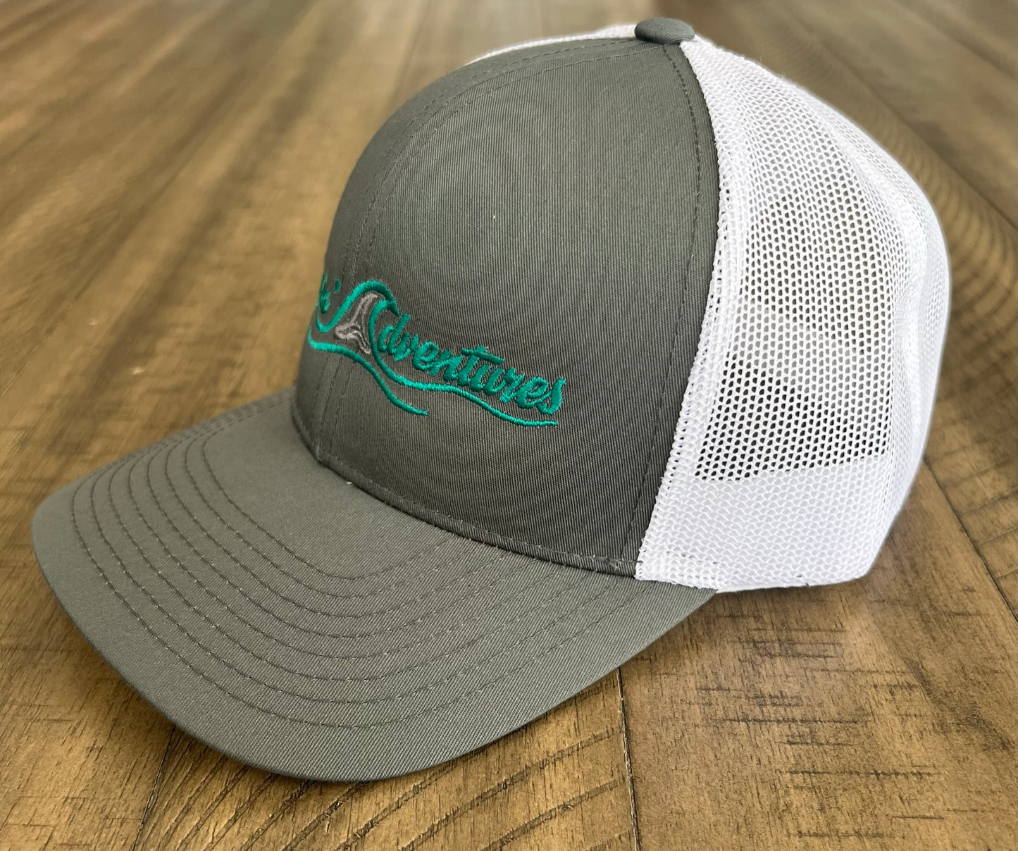 Snapback Trucker Hat - Dark Gray and White