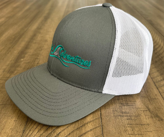 Snapback Trucker Hat - Dark Gray and White