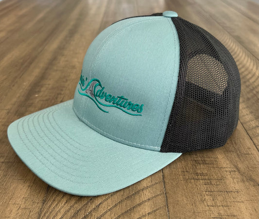 Snapback Trucker Hat - Mint and Charcoal