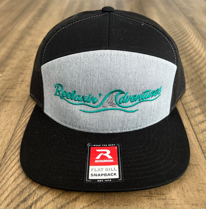 Flat Billed Snapback Trucker Hat - Gray and Black