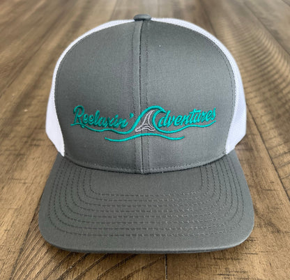 Snapback Trucker Hat - Dark Gray and White