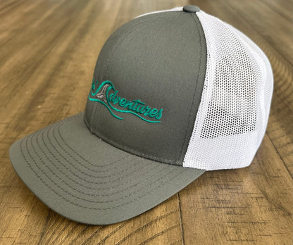 Snapback Trucker Hat - Dark Gray and White